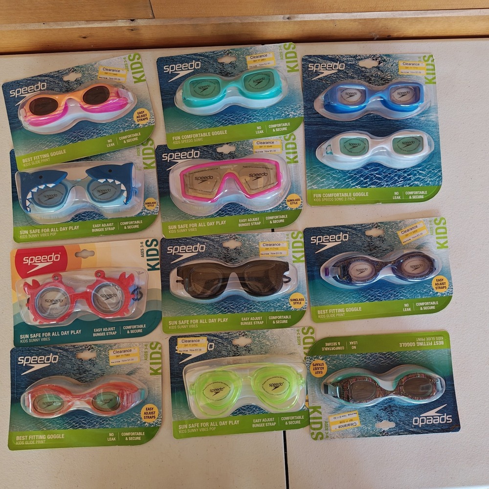 Lot of 12 Sealed Speedo‎ Kids Goggles Sz 3-6 Favors Birthday No Duplicates B3
